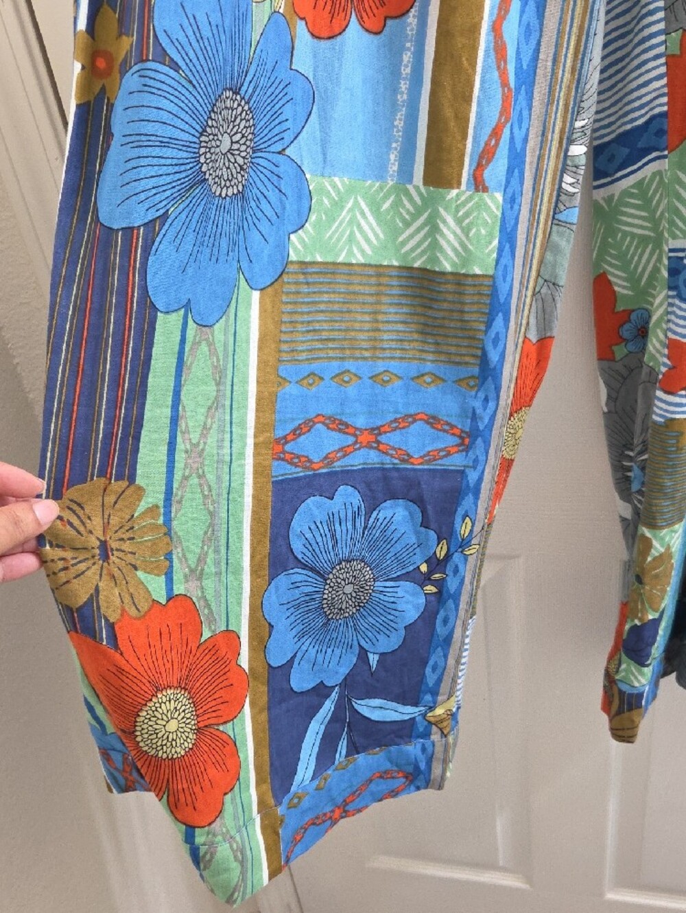 Ashley Stewart Blue Multi Floral Wide Leg Pants - Picture 2 of 6